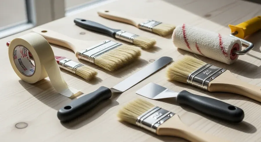 Malerværktøj til maling af sommerhus