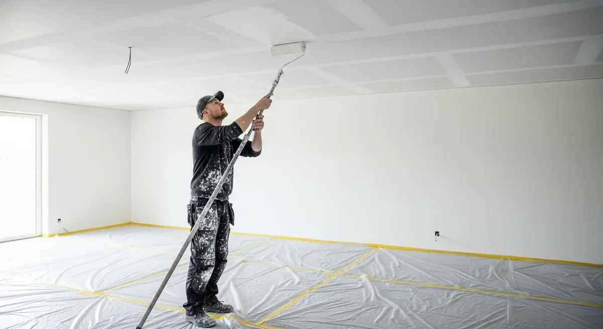 Færdigt malerresultat — Loftsmaling i Bælum