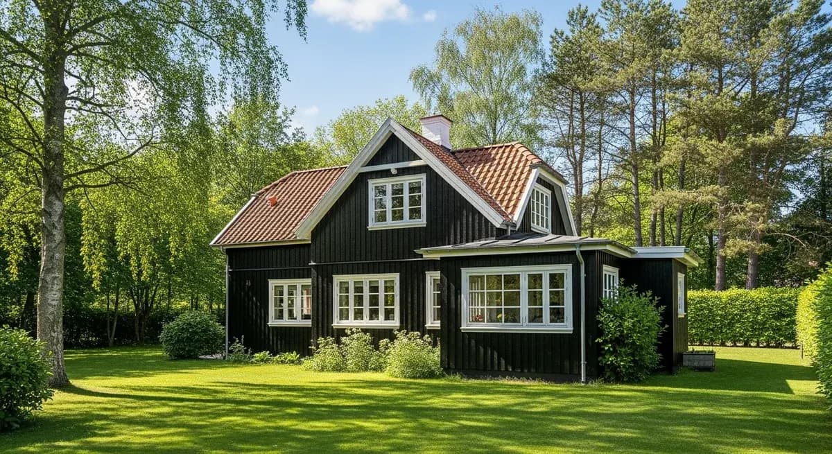 Færdigt malerresultat — Maling af sommerhus i Hornbæk