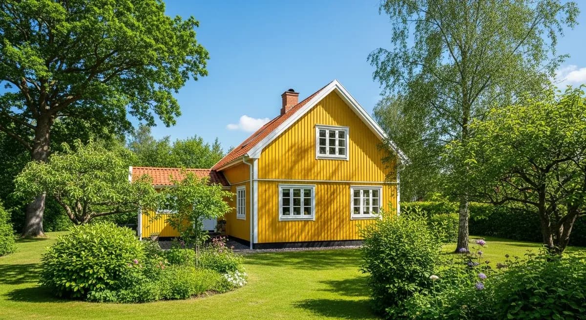 Færdigt malerresultat — Maling af sommerhus i Karup