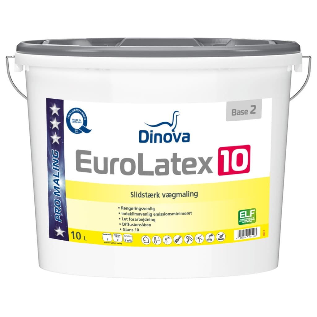 Vægmaling Glans 10 - Dinova Eurolatex 10-12,5 liter