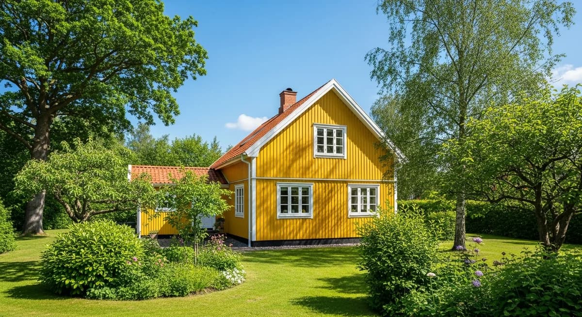 Færdigt malerresultat — Maling af sommerhus i Viborg