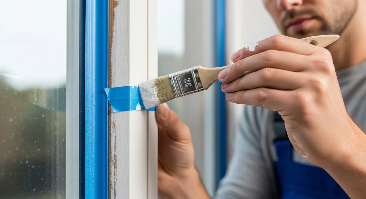 Professionel maler udfører maling af træværk i Aabenraa — certificeret malerfirma