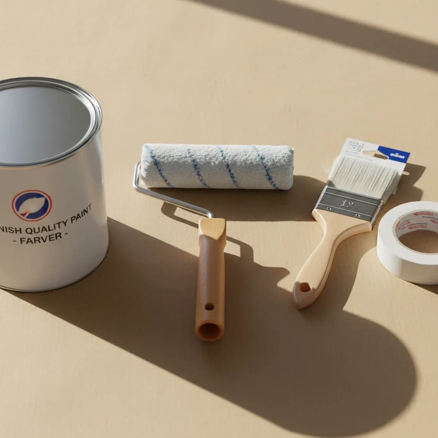 Malerværktøj til maling af sommerhus