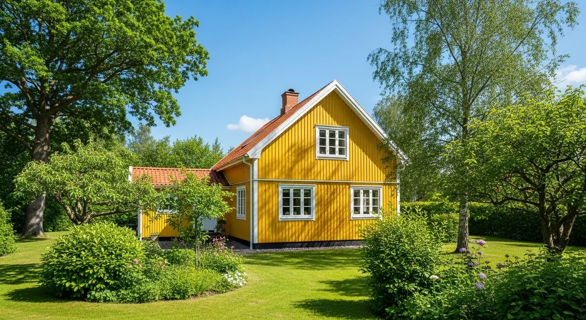 Færdigt malerresultat — Maling af sommerhus i Amerikanergårde
