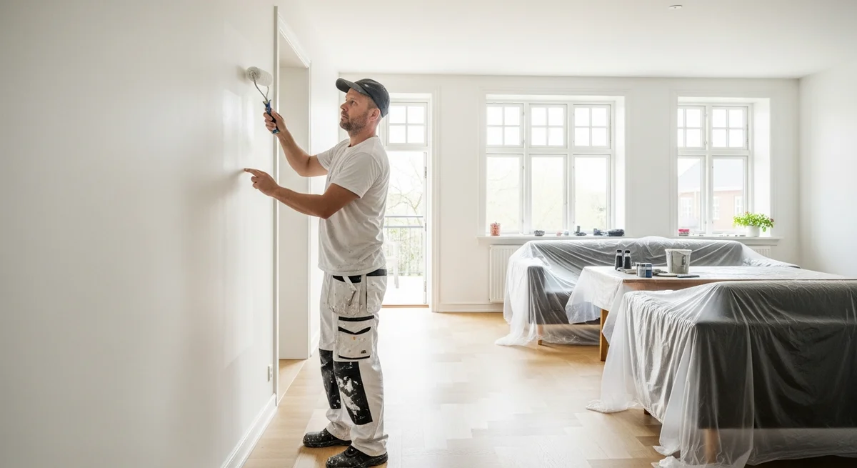 Professionel maler udfører maling af lejlighed i Havdrup — certificeret malerfirma