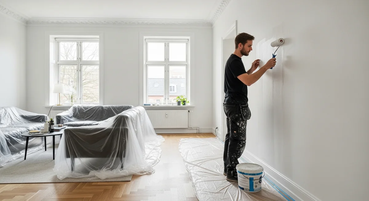 Professionel maler udfører maling af lejlighed i Tarm — certificeret malerfirma