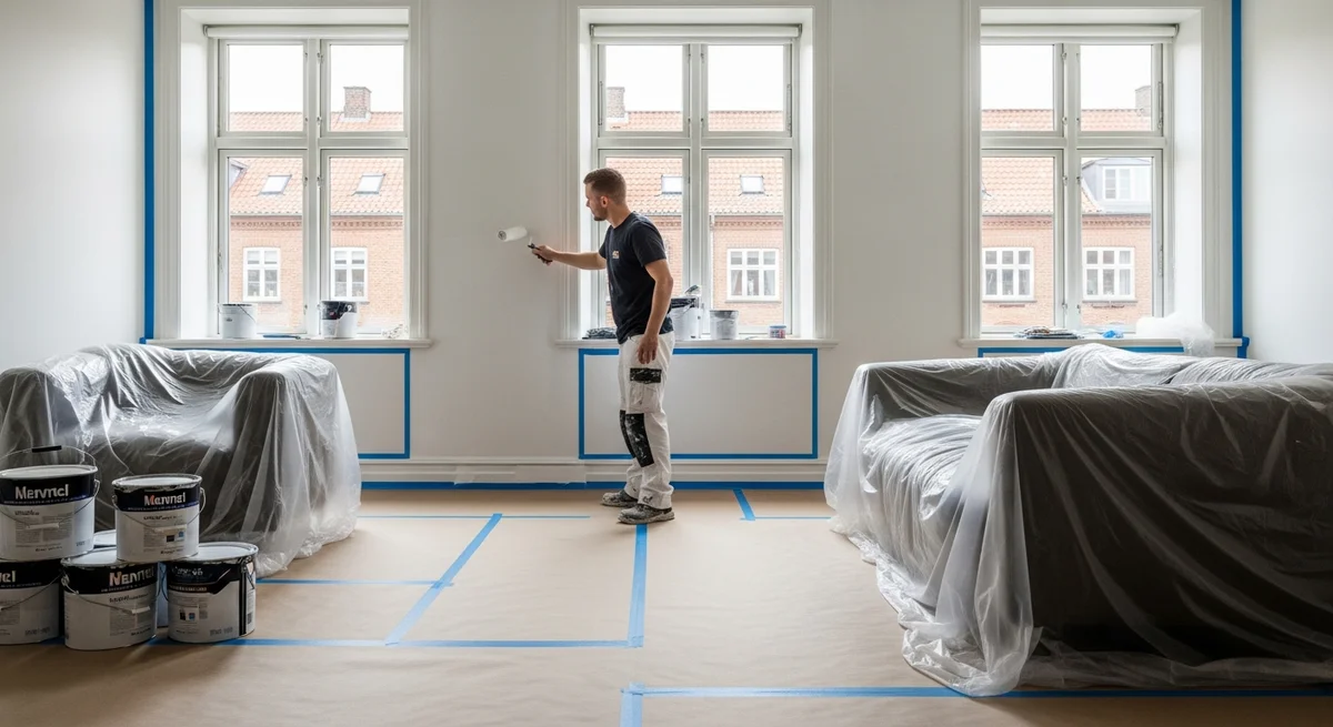 Professionel maler udfører traevark og vinduer i København — certificeret malerfirma