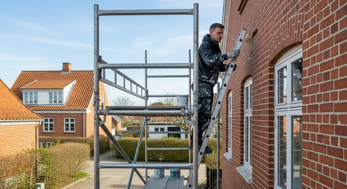 Professionel maler udfører udvendig maling i Ringsted — certificeret malerfirma